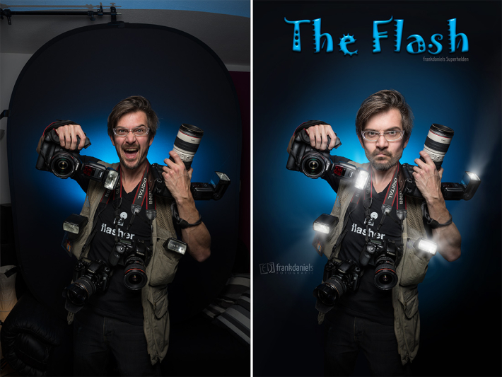 The Flash vorher/nachher