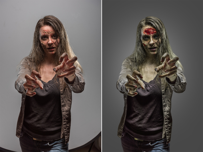 Zombie Vanessa vorher/nachher