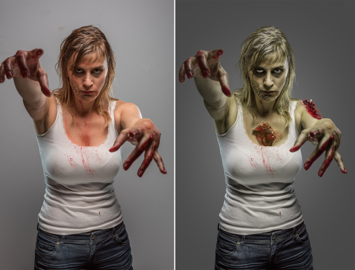 Zombibine vorher/nachher