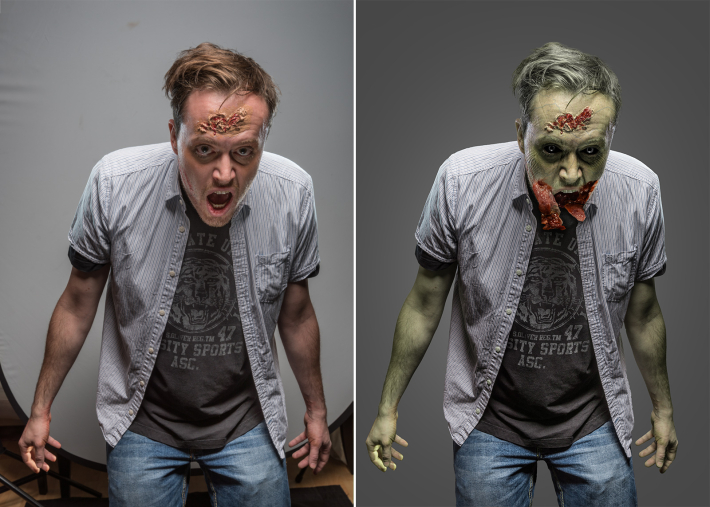 Zombidaniel vorher/nachher