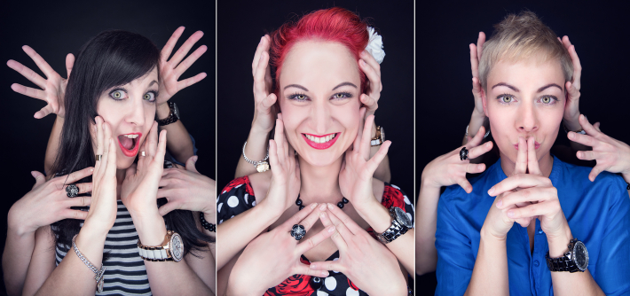 Ringlicht-Fotoshooting mit 3 Schwestern im Studio