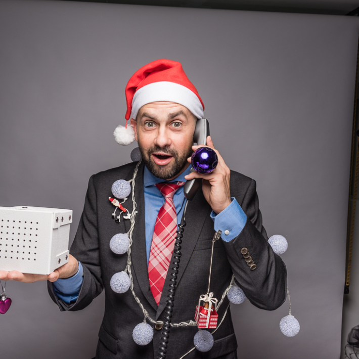 Fotoshooting für eine Weihnachtskarte für Handelsvertretung Nun