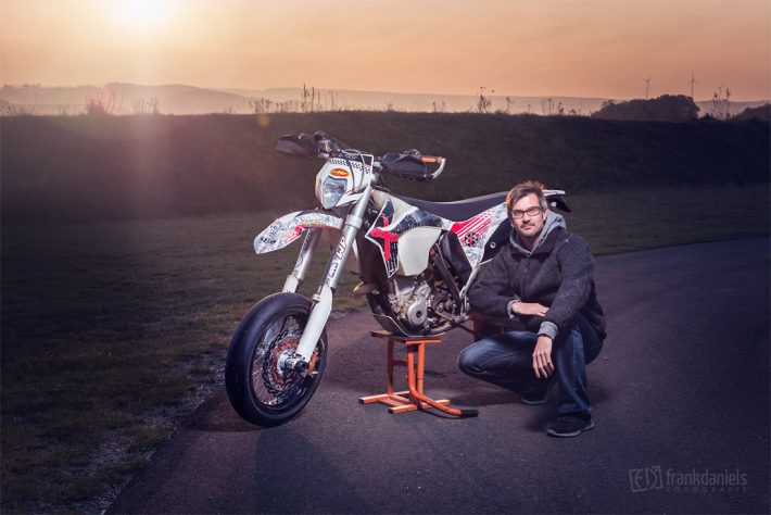 Fotoshooting Motorrad Supermoto Erzgebirgsring