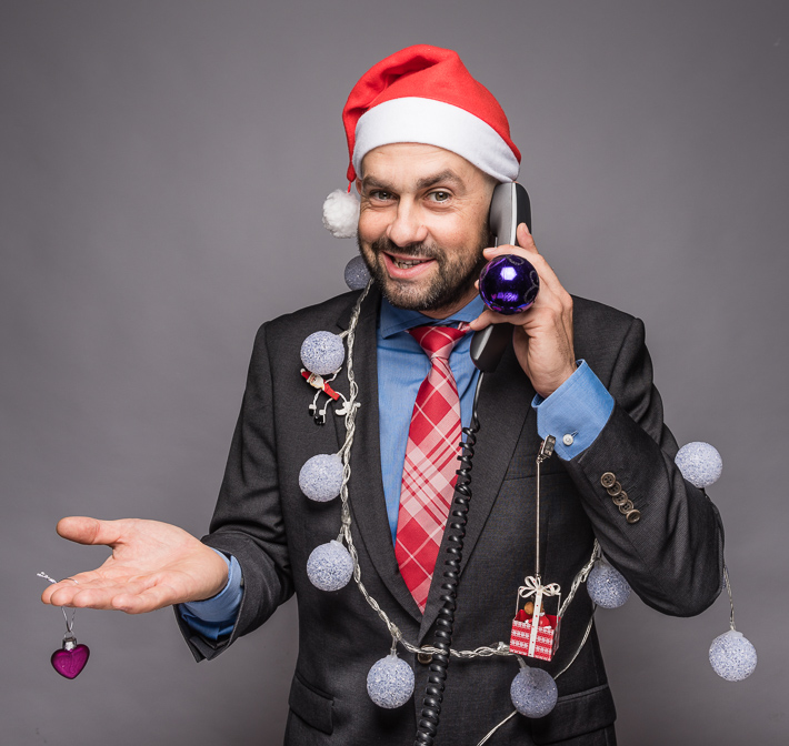 Fotoshooting für eine Weihnachtskarte für Handelsvertretung Nun